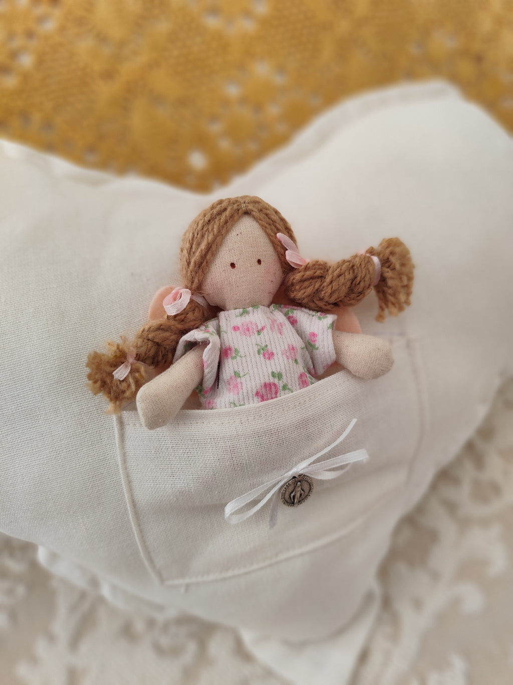 Cojín Corazón Ángel