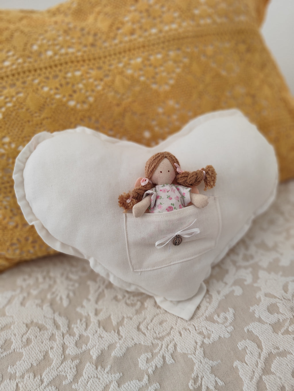 Cojín Corazón Ángel