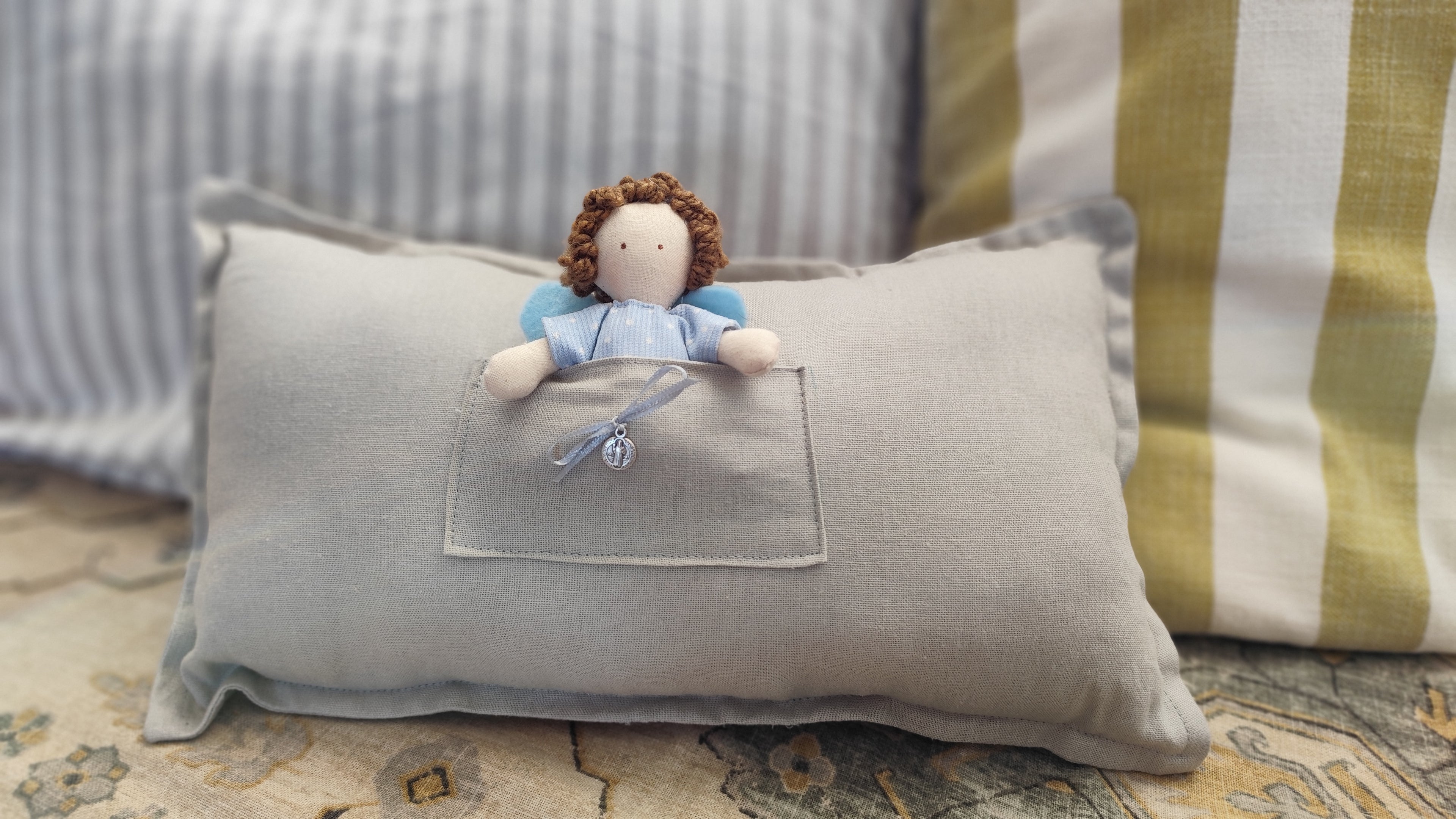 Cojín Ángel de la Guarda (Rectangular)